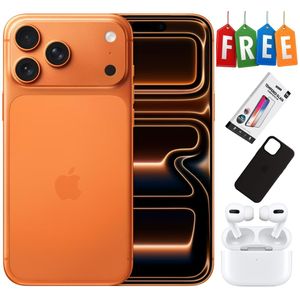 Apple iPhone 17 Pro Max - eSim – 256GB ROM – 12GB RAM - 6.9" Super Retina XDR OLED – A19 Pro Chip – 48MP Triple Camera – 18MP Front Camera – Unibody Design – Cosmic Orange + FREE Accessories 