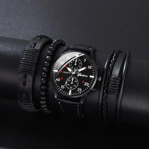 Oem Men’s Classic Quartz Wrist Watch with Leather Bracelets – Gift Set (without the box)