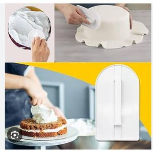 AD 2pcs Multifunctional Pro Fondant Smoother For Cake Baking - White