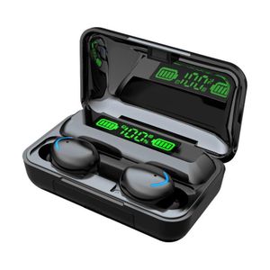Wireless Earbuds with 2000mAh Power Bank & LED Display – Long Battery Stereo Sound - Black