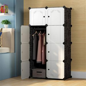 8 Cubes Plastic Wardrobe - Black/White