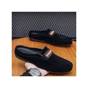 Banagat Men Casual Half Loafers Slip-ons Palm Slippers Sandals Open Shoes Classic official Rubber Black