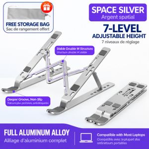 Adjustable Aluminum Laptop Stand, 7-Level Portable Riser