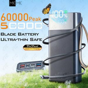 MK ✔ Ultra 68W 60000Peak(40000mAh) Power Bank+ 68W Super InOut+ 100% Screen+ LED Light+ Super Cables+ 8 USB Ports Battery Type-C.