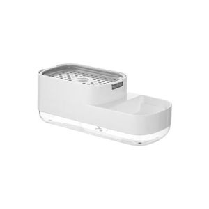 Manual Pressing Sponge Detergent Dispenser for Kitchen (L9.1 x W3.1 x H3.9)inch - White