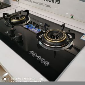 Big Size Automatic Ignition 2 burner Gas Glass top Cooker- Black.