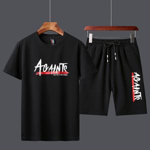 2 In 1 Men's Short Sleeve Shorts Set - Black
