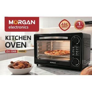 Morgan Quality Electronics 48L Large Capacity Electric Oven - 2000W Countertop Oven - Black