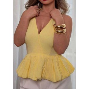 Yellow v-neck halter top 