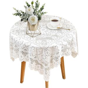 Lace Tablecloth 35 x 35 Inch, White Square Lace Tablecloth