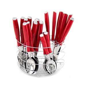24-Pcs Cutlery Set Spoons Forks Knives-Yellow/Silver