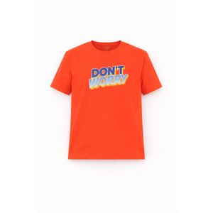 Celio Men Crew Neck Short Sleeve Graphic Printed T-Shirt, Red