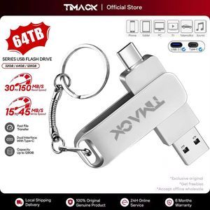 Timack 64GB USB PenDrive High Speed Type C Flash Drive Metal Pendrive Portable Memoria USB Stick For Xiaomi Phone