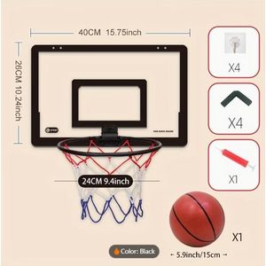 This Indoor Basketball Hoop Is Foldable And Wall-Mounted Without The Need for Drilling. It Is Suitable for Home Training , Including One Basketball And an Air Pump