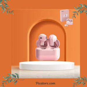 Pro5s Buds Air Pink Wireless Headphones: Hi-Fi Stereo Sound Bluetooth Earbuds for iPhone & Android