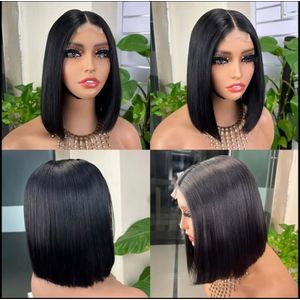 virigin human hair collection 2x6 HD Bob  Closure , Bob Straight Natural Color Brazilian Kim K Middle Part 2×6 Closure