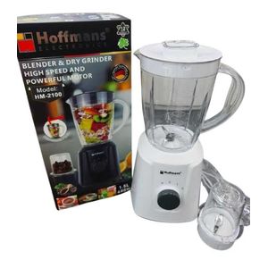 Hoffmans 2 In 1 Quality Electric Blender 600W German Tech Durable Motor Unbreakable Jar -1.5L - White