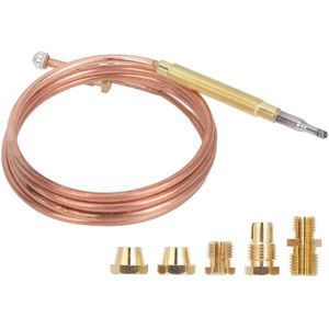 Gas Stove Thermocouple Universal Heater Thermocouple Kit Temperature Sensors Adaptors 5 Nuts Propane Natural Gas Pilot Assembly Fireplaces Replacement Stoves Heating Device Pizza Ovens Boilers