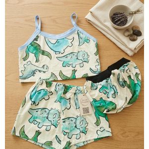 Chase Prehistoric Dreams 3-Piece Pajama & Bonnet Set