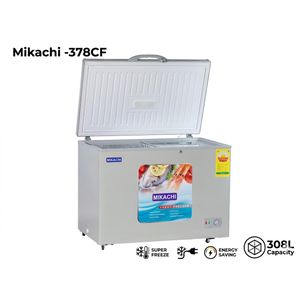Mikachi  MIK-378CF Chest Freezer With Sliding Glass 308L - Silver/Grey