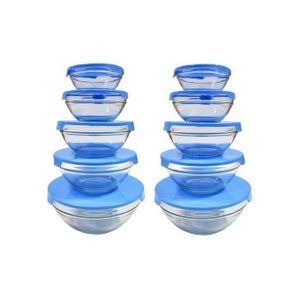 10 Pieces Set Glass Storage Bowl - Multicolour