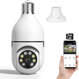 360° WiFi Panorama Bulb Camera – HD Smart Security Camera with Night Vision, Motion Detection & Two-Way Audio 