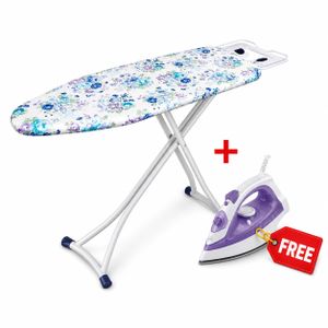 Foldable Metal Ironing Board + Free Electric Iron 