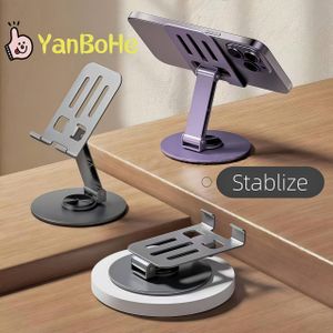None Metal 360° Rotatable, Foldable and Adjustable Phone Holder for Desktop Live Streaming, Not for Car Use - All-Metal Foldable Holder