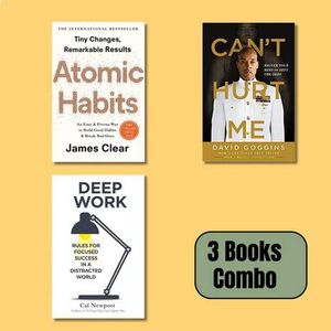 Penguin Books  Atom*c Habit, Can't Hurt Me & Deep Work ( 3 Book Set )