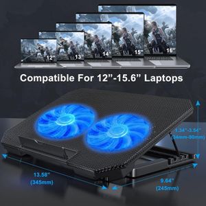 SIKITUT Laptop Stand with Cooling Fan Laptop Cooler Quiet Notebook Cooling Pad with Adjustable Stand