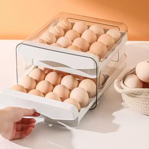 Double Layer Automatic Rolling Egg Storage Box – Fridge Organizer