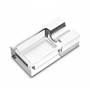 NIKIHONG Cigar Ashtray Crystal Large Single Slot Diameter, Luxury Design for Home & Office(Transparent)