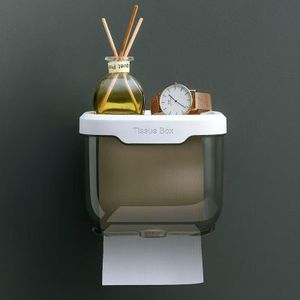 Wall Mounted Tissue Paper Box Toilet Paper Holder  Waterproof Tray Roll Tube For Toilet Mobile Phone Storage Shelf Tray Tissue Shelf Bathroom Box