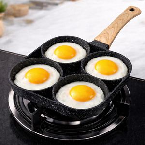 KITCHA Egg Frying Pan, 4-Cup Egg Pan Nonstick, Fried Egg Pan Skillet for Breakfast, Pancake, Hamburger, Sandwiches, Suitable for Gas Stove & Induction Cookware