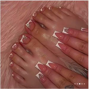 SHEIN 48pieces Squared Toe And Finger Nails + Nail file + Miniglue