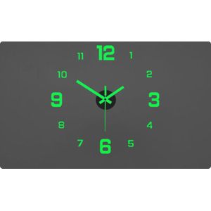 EiFESS 3D Wall Clock Sticker DIY Living Decor Silent Acrylic-Green