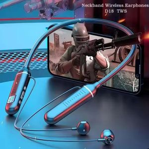 Wireless Earphones 5.3 Neckband Headphones LED Display Stereo Sports Headset Halter Magnetic Earbuds