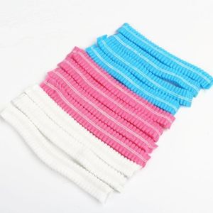 100pcs/set Disposable hat, strip thickened head cover, food work cap, dustproof, breathable, non-woven fabric,
