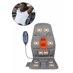 Quiet Operation Back & Seat Massager With Heating Function & Remote - Grey