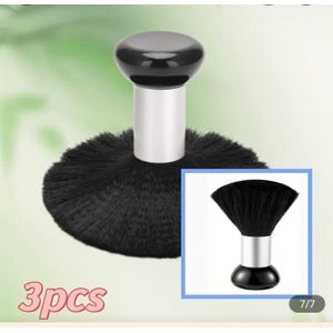 A C R 3pcs Professional Barber's Dusting Brush - Black