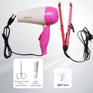 2 In 1 Hair Straightener And Curler With Hand Dryer - Pink+ Free Professional Hair Dryer