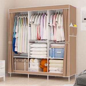 CYFAZA Wardrobe for Clothes,Portable Closet with Cover, 3 Hanging Sections and 4 Storage Shelves, Dustproof Fabric Clothes Storage, Easy to Assemble