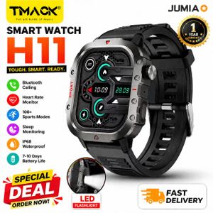 Timack Men Sports Smart Watch 1.71 Screen Blood Oxygen Bluetooth Talking Watch Multi Sport LED Flashlight Outdoor SmartWatch