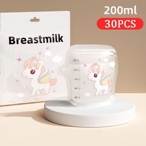 Cartoon pattern breast milk bag milk storage bag 200ML 30PCS
