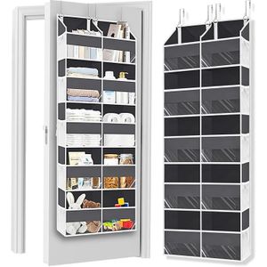5-Tier Over-the-Door Organizer, Extra Large 10-Compartment Behind-the-Door Storage, 80 lbs Weight Capacity, Over-the-Door Hanging Organizer,