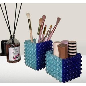 Beads BEADED TABLE ORGANIZERS IN SEA AND ROYAL BLUE 