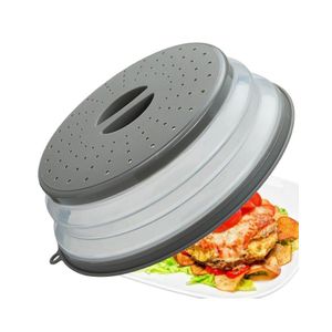 ShebSheb Microwave Splatter Cover Vented for Food, Splatter Guard & Colander Kitchen Gadget for Fruit Vegetables Microwave Plate Cover with Hook Hole,Dishwasher-Safe,BPA-Free Silicone & Plastic (1 Pack)