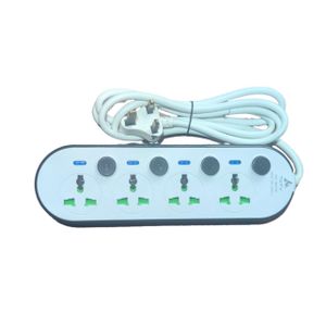3 4 5 Way Multi Socket 3M Independent Switch- White