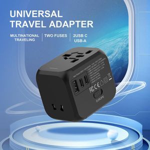 Multi-functional   2Tpye-C +USB  Adapter Plug Black