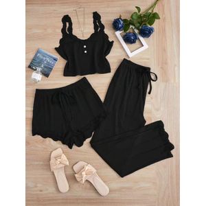 Women’s Three-Piece Ribbed Sleepwear Set